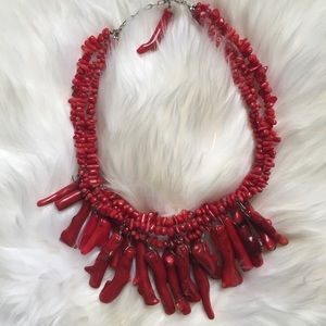 Boutique // Red Coral Statement Necklace